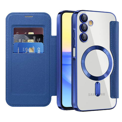 Husa pentru Samsung Galaxy A15 4G, Techsuit SmartMag Book Case, albastru