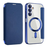 Husa pentru Samsung Galaxy A15 4G, Techsuit SmartMag Book Case, albastru