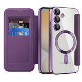 Husa pentru Samsung Galaxy S24 FE, Techsuit SmartMag Book Case, albastru