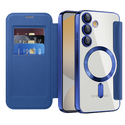 Husa pentru Samsung Galaxy S24 FE, Techsuit SmartMag Book Case, albastru