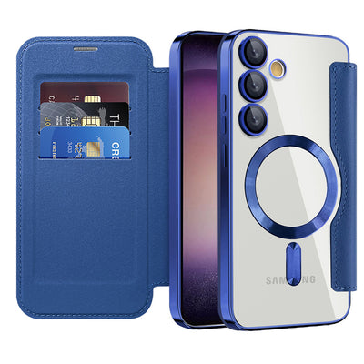 Husa pentru Samsung Galaxy S23, Techsuit SmartMag Book Case, albastru