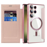 Husa pentru Samsung Galaxy S23 Ultra, Techsuit SmartMag Book Case, albastru