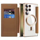 Husa pentru Samsung Galaxy S23 Ultra, Techsuit SmartMag Book Case, albastru