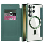 Husa pentru Samsung Galaxy S23 Ultra, Techsuit SmartMag Book Case, albastru