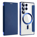 Husa pentru Samsung Galaxy S23 Ultra, Techsuit SmartMag Book Case, albastru