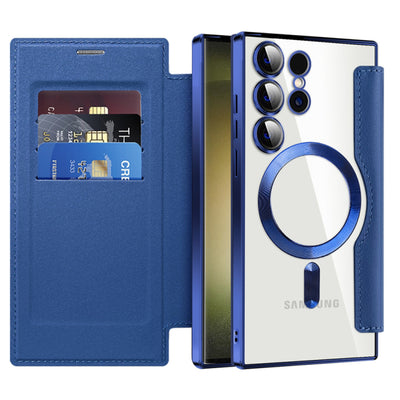 Husa pentru Samsung Galaxy S23 Ultra, Techsuit SmartMag Book Case, albastru