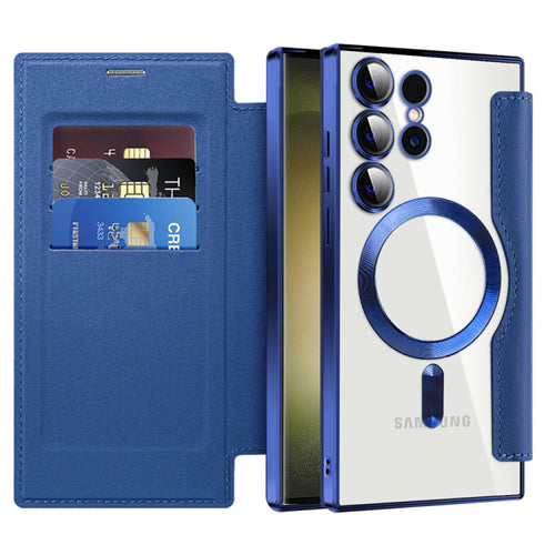 Husa pentru Samsung Galaxy S23 Ultra, Techsuit SmartMag Book Case, albastru