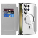Husa pentru Samsung Galaxy S23 Ultra, Techsuit SmartMag Book Case, albastru