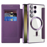 Husa pentru Samsung Galaxy S23 Ultra, Techsuit SmartMag Book Case, albastru