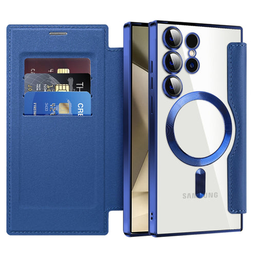 Husa pentru Samsung Galaxy S24 Ultra, Techsuit SmartMag Book Case, albastru