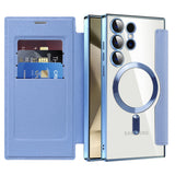 Husa pentru Samsung Galaxy S24 Ultra, Techsuit SmartMag Book Case, bleu