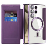 Husa pentru Samsung Galaxy S24 Ultra, Techsuit SmartMag Book Case, albastru