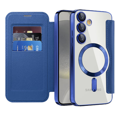 Husa pentru Samsung Galaxy S24, Techsuit SmartMag Book Case, albastru
