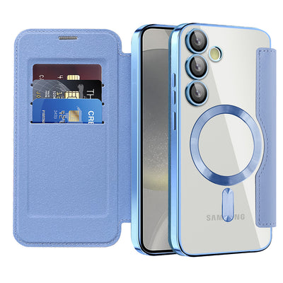 Husa pentru Samsung Galaxy S24 Plus, Techsuit SmartMag Book Case, bleu