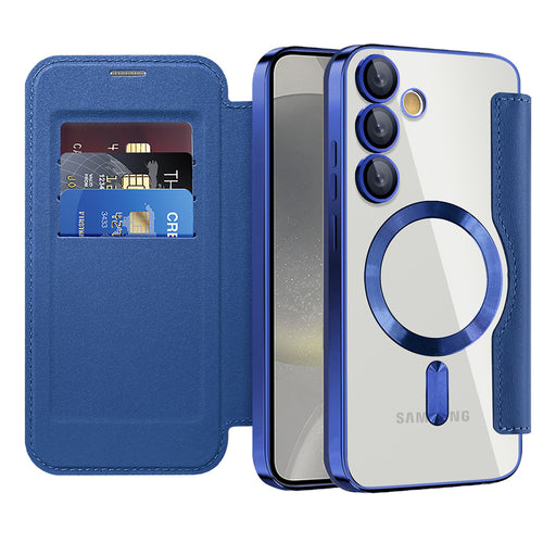 Husa pentru Samsung Galaxy S24 Plus, Techsuit SmartMag Book Case, albastru