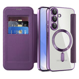 Husa pentru Samsung Galaxy S25, Techsuit SmartMag Book Case, albastru