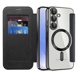 Husa pentru Samsung Galaxy S25 Plus, Techsuit SmartMag Book Case, albastru