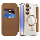 Husa pentru Samsung Galaxy S25 Plus, Techsuit SmartMag Book Case, albastru