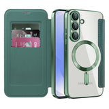 Husa pentru Samsung Galaxy S25 Plus, Techsuit SmartMag Book Case, albastru