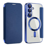 Husa pentru Samsung Galaxy S25 Plus, Techsuit SmartMag Book Case, albastru