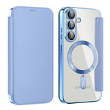 Husa pentru Samsung Galaxy S25 Plus, Techsuit SmartMag Book Case, bleu