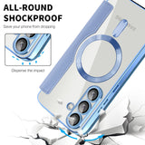 Husa pentru Samsung Galaxy S25 Plus, Techsuit SmartMag Book Case, bleu