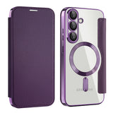 Husa pentru Samsung Galaxy S25 Plus, Techsuit SmartMag Book Case, albastru