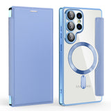 Husa pentru Samsung Galaxy S25 Ultra, Techsuit SmartMag Book Case, bleu