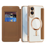 Husa pentru Samsung Galaxy S25 Edge, Techsuit SmartMag Book Case, albastru