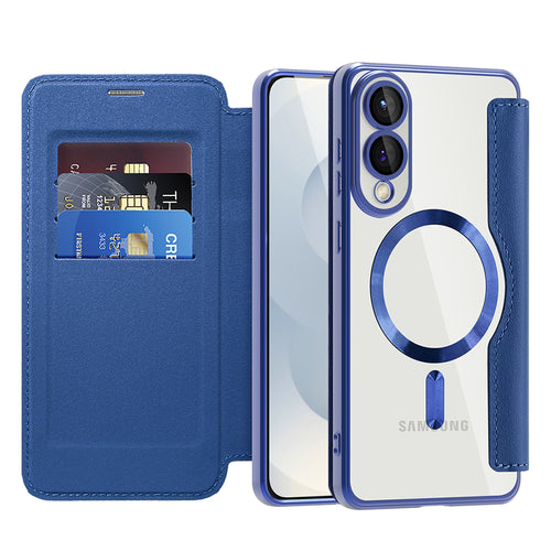 Husa pentru Samsung Galaxy S25 Edge, Techsuit SmartMag Book Case, albastru