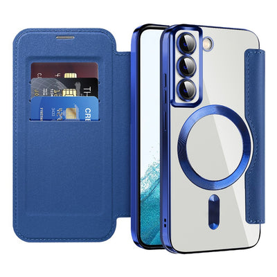 Husa pentru Samsung Galaxy S22 5G, Techsuit SmartMag Book Case, albastru