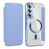 Husa pentru Samsung Galaxy S22 Plus 5G, Techsuit SmartMag Book Case, bleu