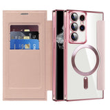 Husa pentru Samsung Galaxy S22 Ultra 5G, Techsuit SmartMag Book Case, albastru