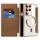 Husa pentru Samsung Galaxy S22 Ultra 5G, Techsuit SmartMag Book Case, albastru