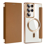 Husa pentru Samsung Galaxy S22 Ultra 5G, Techsuit SmartMag Book Case, albastru
