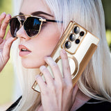 Husa pentru Samsung Galaxy S22 Ultra 5G, Techsuit SmartMag Book Case, albastru