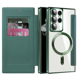 Husa pentru Samsung Galaxy S22 Ultra 5G, Techsuit SmartMag Book Case, albastru