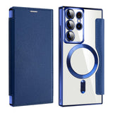 Husa pentru Samsung Galaxy S22 Ultra 5G, Techsuit SmartMag Book Case, albastru