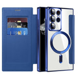 Husa pentru Samsung Galaxy S22 Ultra 5G, Techsuit SmartMag Book Case, albastru