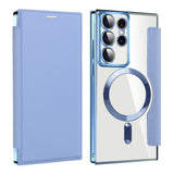 Husa pentru Samsung Galaxy S22 Ultra 5G, Techsuit SmartMag Book Case, bleu