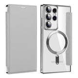 Husa pentru Samsung Galaxy S22 Ultra 5G, Techsuit SmartMag Book Case, albastru