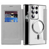 Husa pentru Samsung Galaxy S22 Ultra 5G, Techsuit SmartMag Book Case, albastru