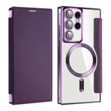 Husa pentru Samsung Galaxy S22 Ultra 5G, Techsuit SmartMag Book Case, albastru
