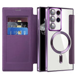 Husa pentru Samsung Galaxy S22 Ultra 5G, Techsuit SmartMag Book Case, albastru