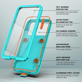 Husa pentru iPhone 12 Pro Max, ShellBox AirBox Waterproof IP68 (6.7 inch), albastru