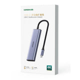 Hub USB UGREEN Docking station CM511 (20956A), Type-C to 3x USB3.0, HDMI 4K, 5Gbps, Card reader SD/TF, 104MB/s, gri