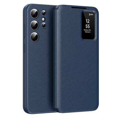 Husa pentru Samsung Galaxy S22 Ultra 5G, Techsuit SmartView Series, albastru