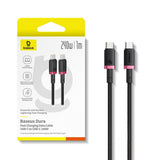Cablu Baseus de date Dura Series (P10377803U03-01), pentru MacBook, Incarcare rapida, Type-C, PD 240W, 480Mbps, 1m, negru;rosu