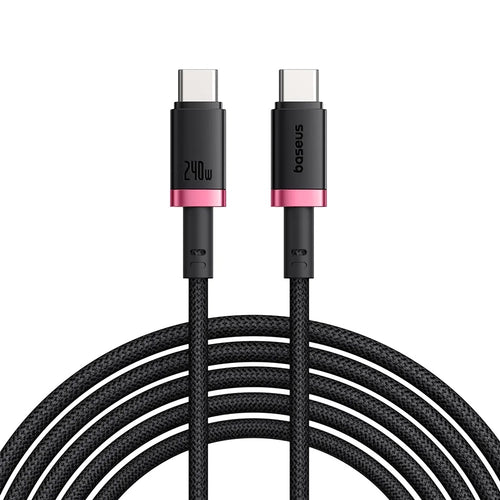 Cablu Baseus de date Dura Series (P10377803U03-01), pentru MacBook, Incarcare rapida, Type-C, PD 240W, 480Mbps, 1m, negru;rosu