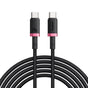 Cablu Baseus de date Dura Series (P10377803U03-01), pentru MacBook, Incarcare rapida, Type-C, PD 240W, 480Mbps, 1m, negru;rosu